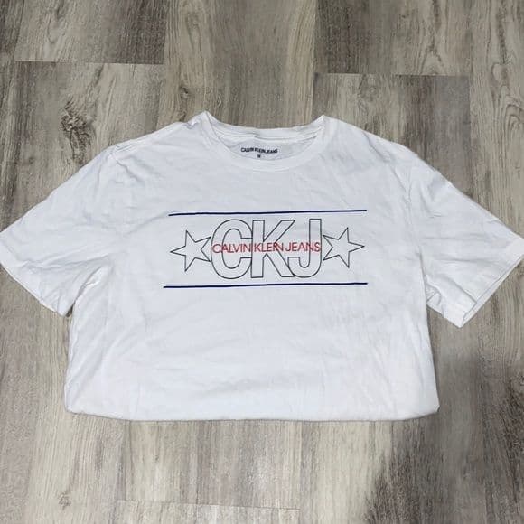 White short-sleeved Calvin T-shirt